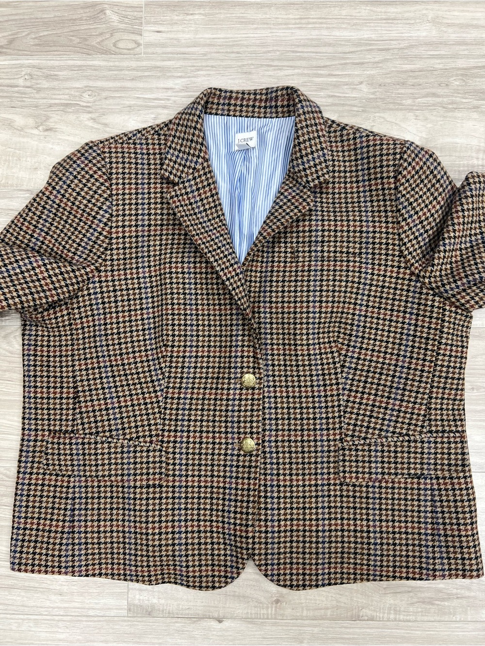 J CREW FACTORY Wool Blend Schoolboy Blazer in Houndstooth Size 20 - Picture 6 of 16